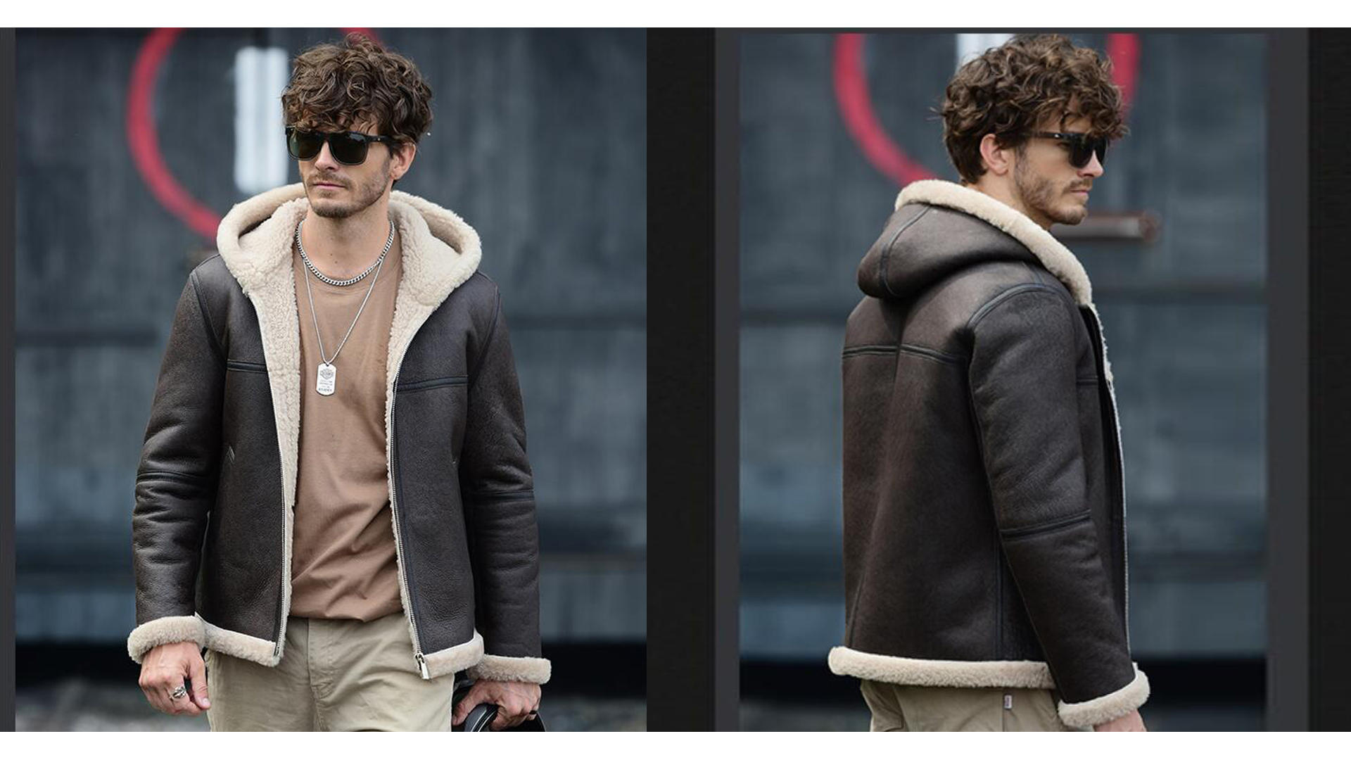 SUNSEA 28th N.M THICKENED w/耳 BLOUSON Sverre - Bonded Shearling Coat - Cornstalk/Black – Nanushka